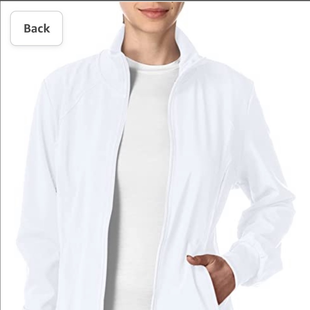 NWT Cherokee Women’s Zip Front Warm Up Jacket White